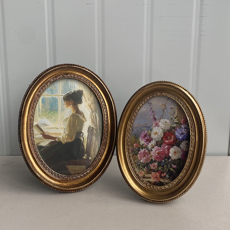 Resin Art Photo Frame - Moldura de foto dourada em relevo