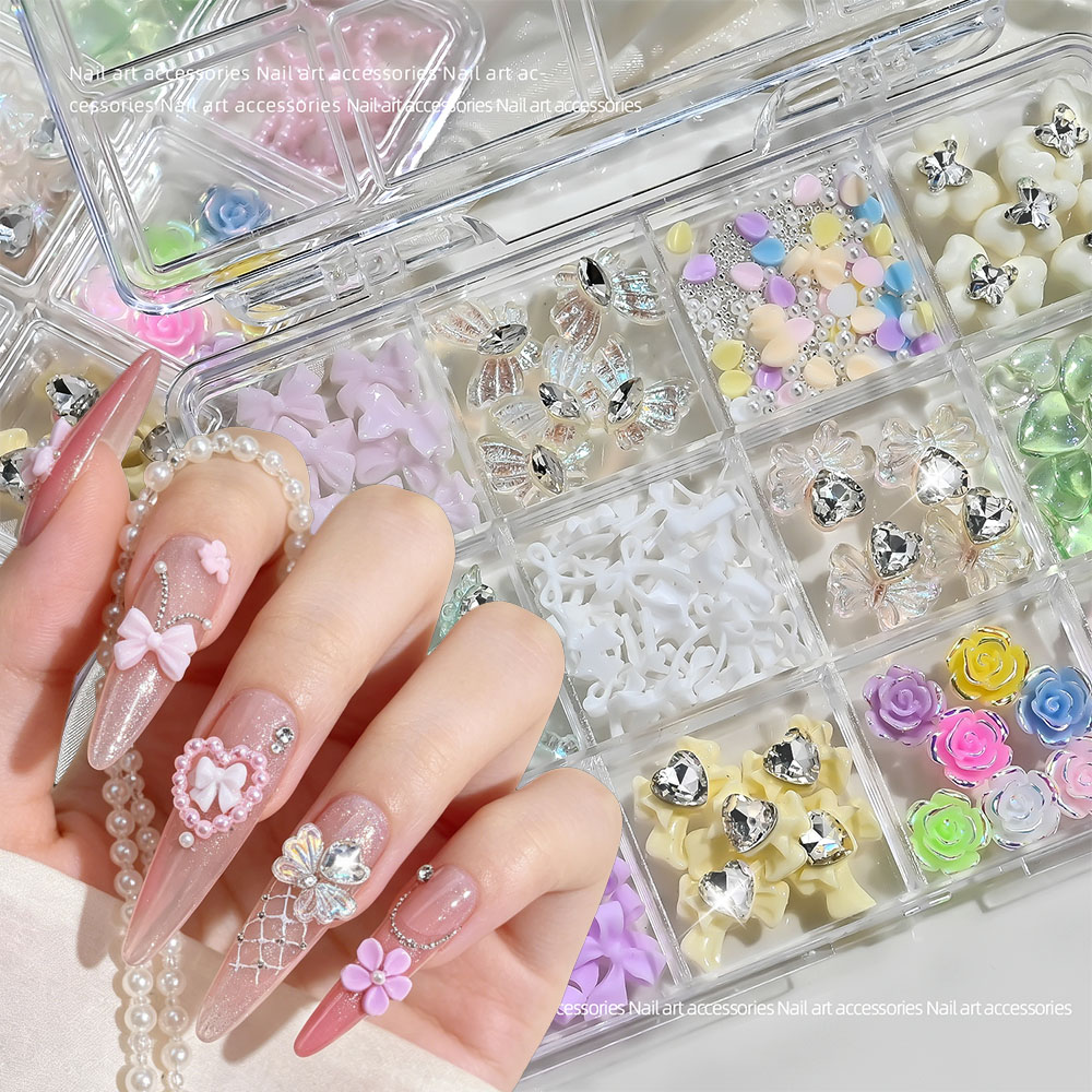 Resin Art Rose Petals - 12 Grades de Adornos para Unhas: