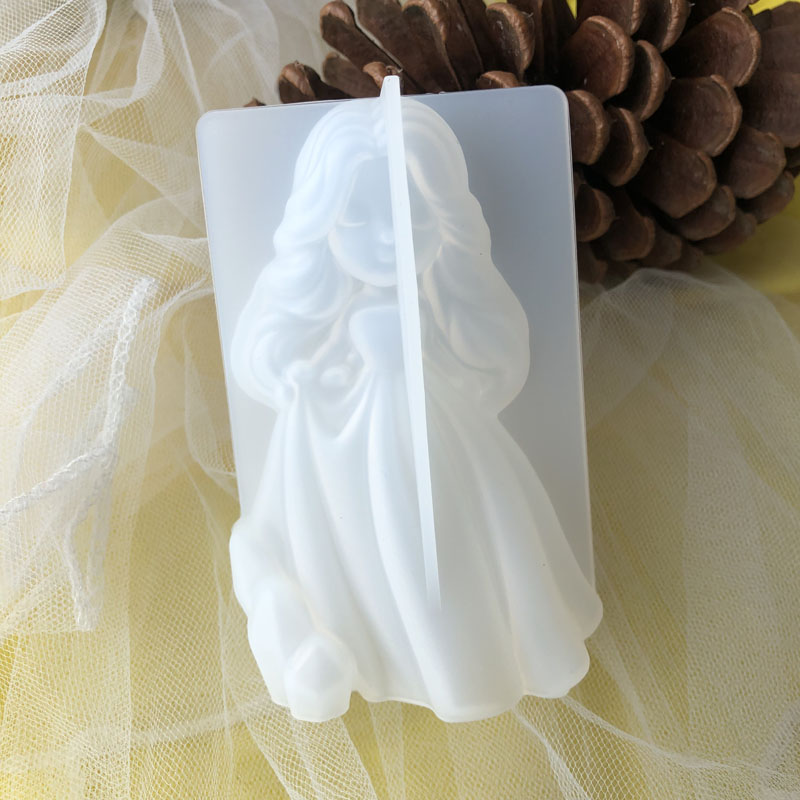 Resin Art Furniture - 3d bonito princesa silicone vela molde