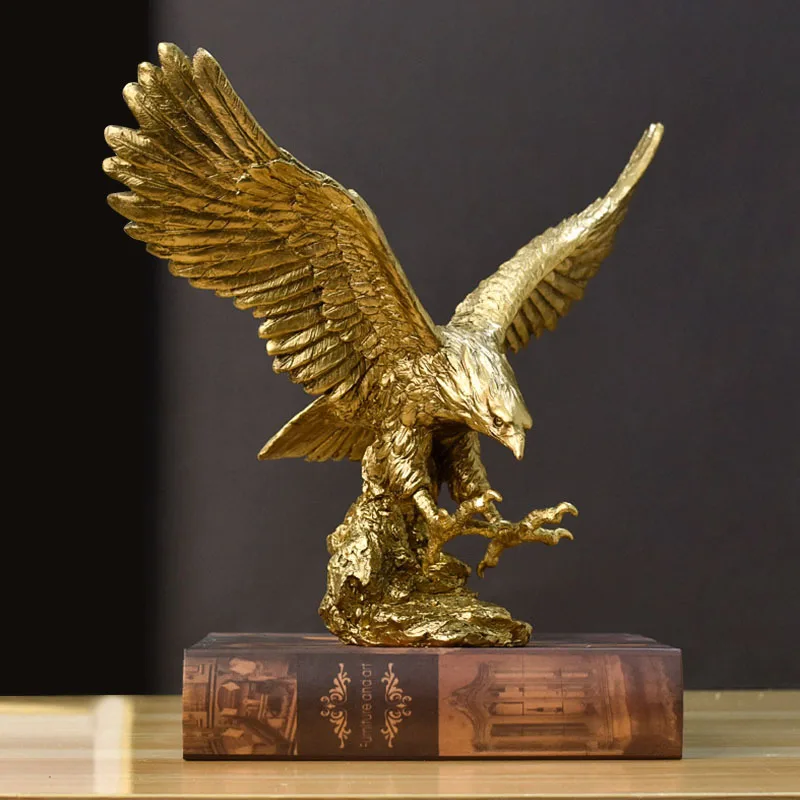Resin Art Furniture - Estatuetas douradas da águia da resina