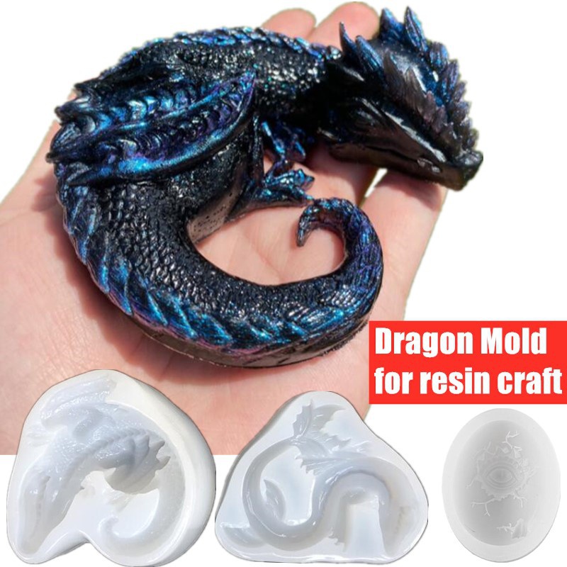 Resin Art Products - 3 estilos espelho sonolento dragão dinossauro