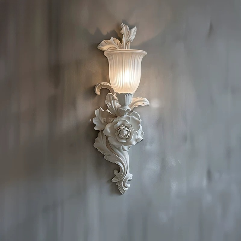 Background Resin Art - Luminária de parede francesa, iluminação artística
