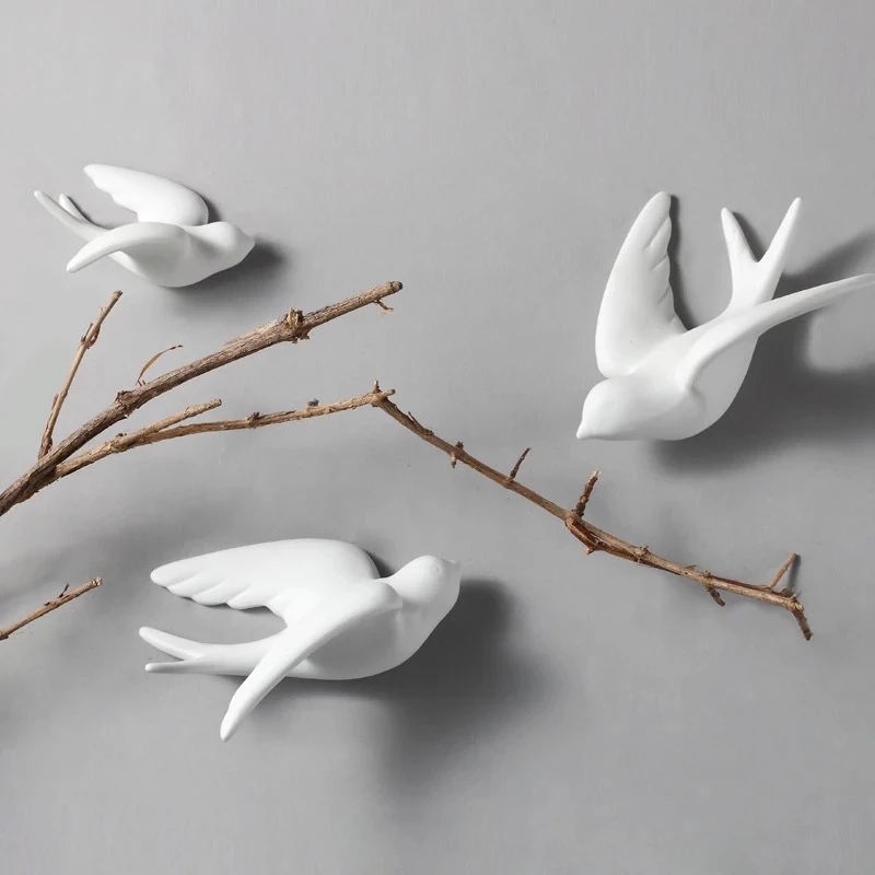 Background Resin Art - Criativo cerâmica pássaros parede pendurado pombo