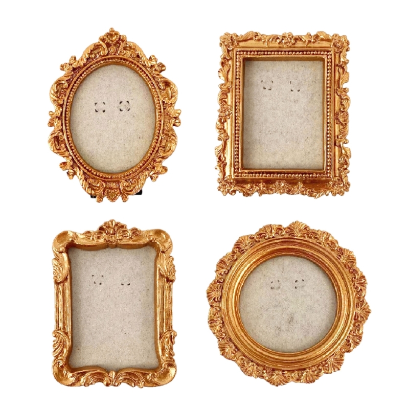Resin Art Photo Frame - Y1ud mini moldura retrô com suportes,
