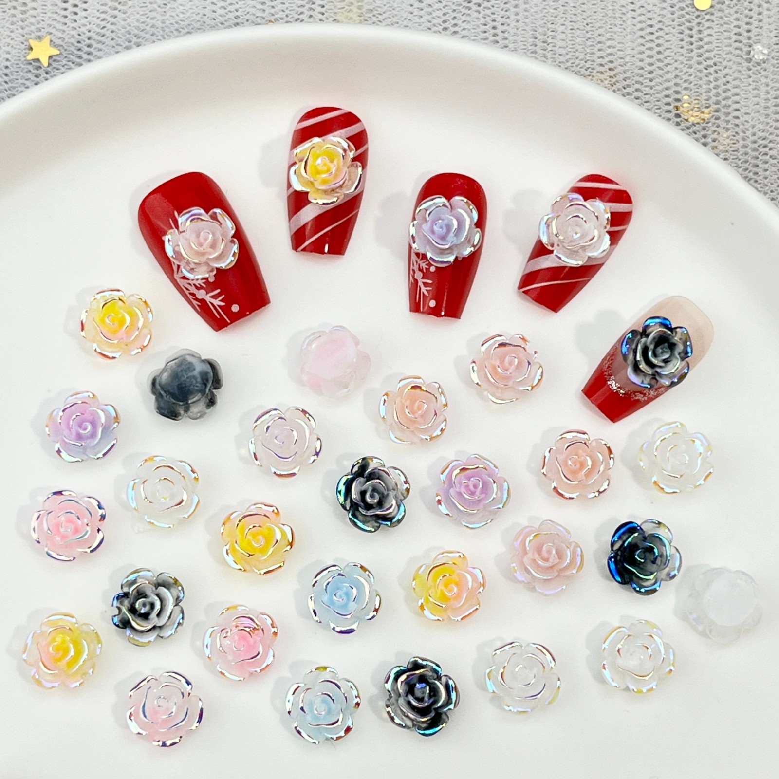 Resin Art Rose Petals - 50 Peças de Acessórios de Resina