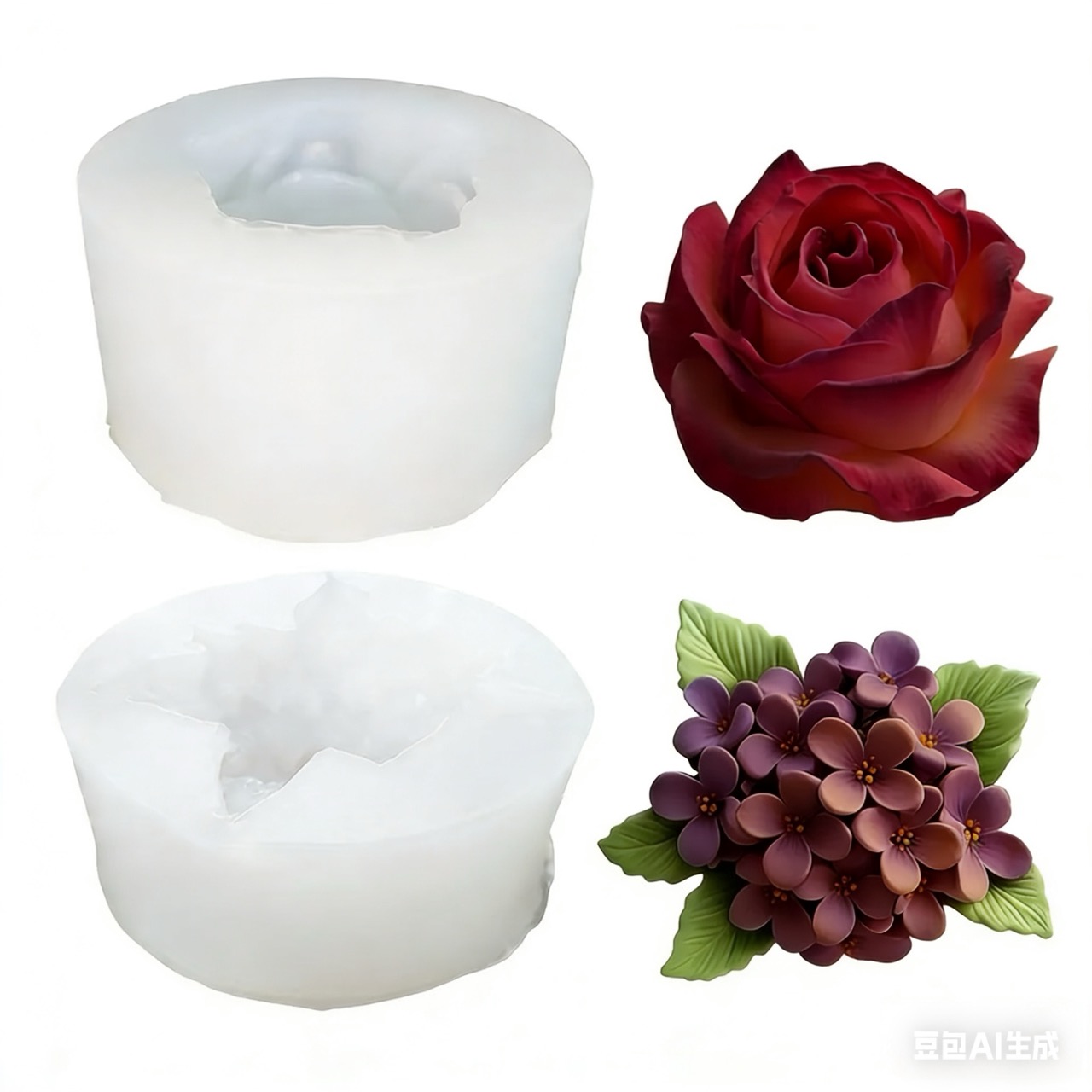 Resin Art Rose Petals - 2 peças de moldes de silicone
