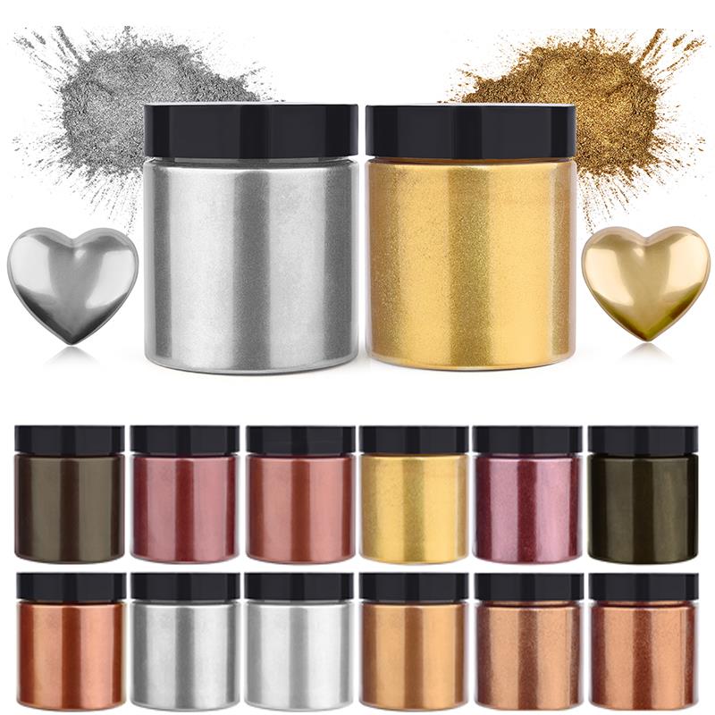 Resin Art Liquid - 50g shimmer metálico ouro prata cor