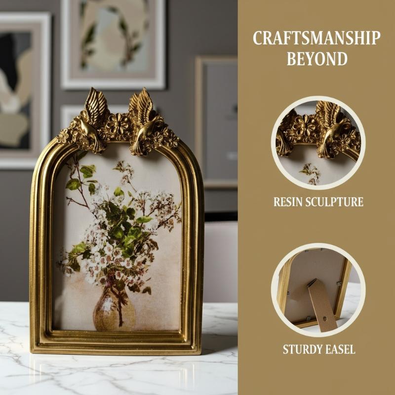 Resin Art On Wall - Porta-Retrato Oval Pequeno Retrô para Decoração