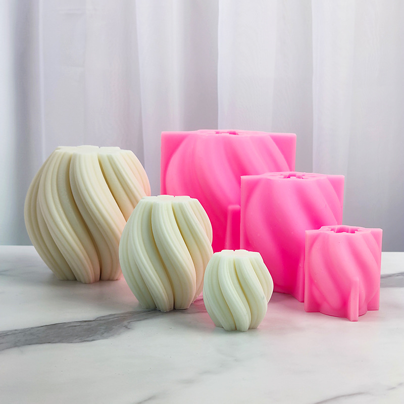Resin Art Furniture - Molde de vela de coluna listrada