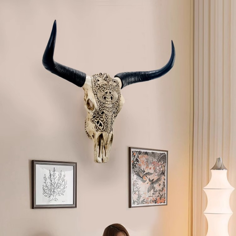 Resina cabeça de touro decoraç - Background Resin Art avaliação e preço