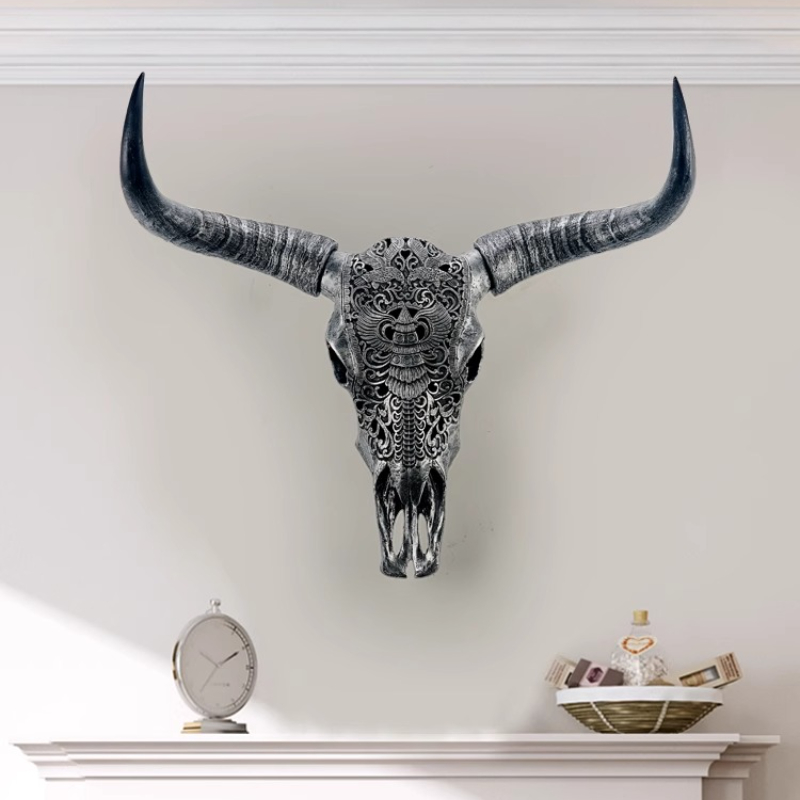 Resina cabeça de touro decoraç - Background Resin Art avaliação e preço