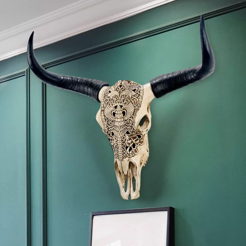 Resina cabeça de touro decoraç - Background Resin Art avaliação e preço