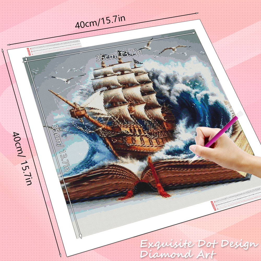 Huacan diamante mosaico 5d mar - Resin Art Guide Book avaliação e preço