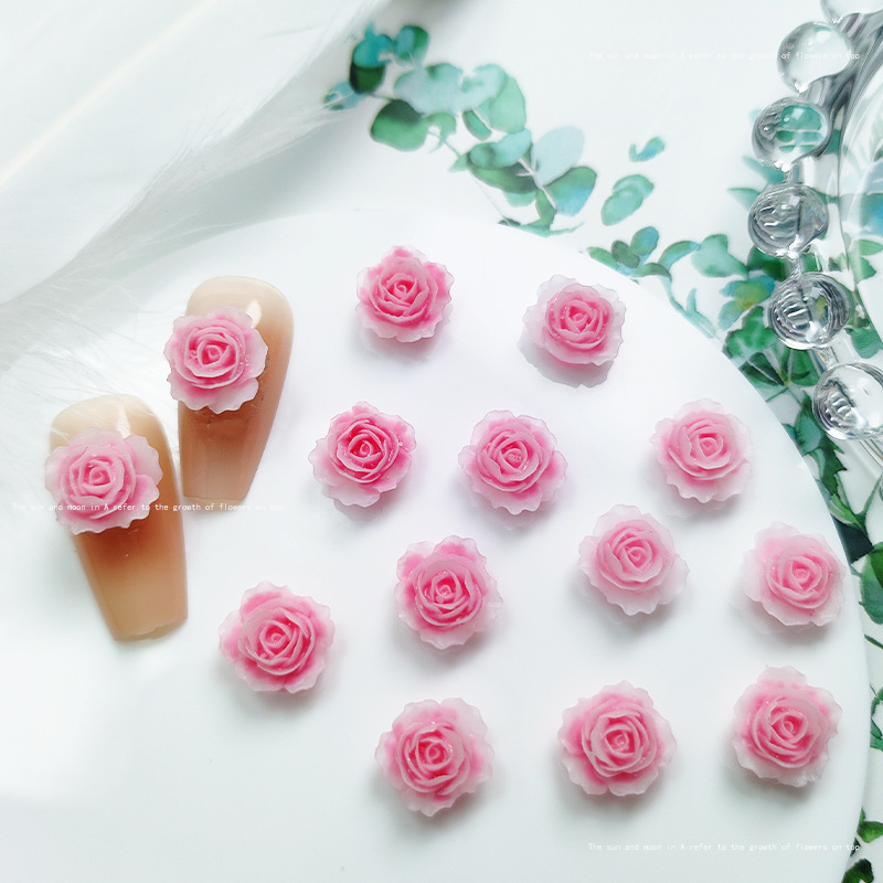 Kawaii Rose Resina Nail Art En - Resin Art Rose Petals avaliação e preço
